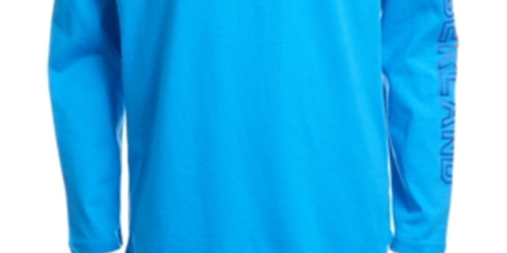 Camiseta Timberland para meninos com logo de árvore e aba de manga comprida, azul, tamanho GG