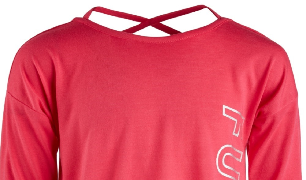 Camiseta estampada com alças e costas da Ideology Big Girl, rosa, tamanho grande