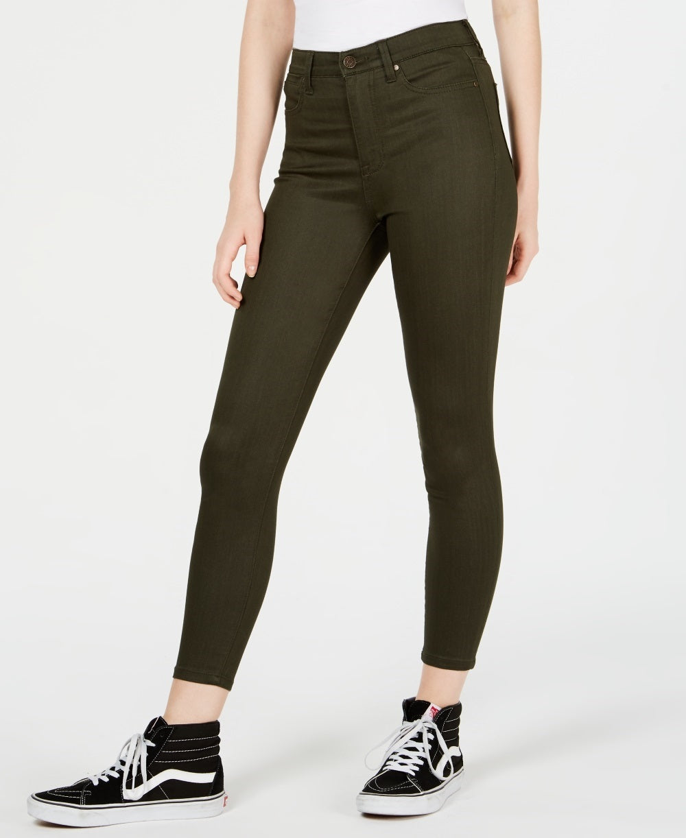 Calça jeans skinny de cintura alta para jovens da Celebrity Pink, tamanho 3, verde