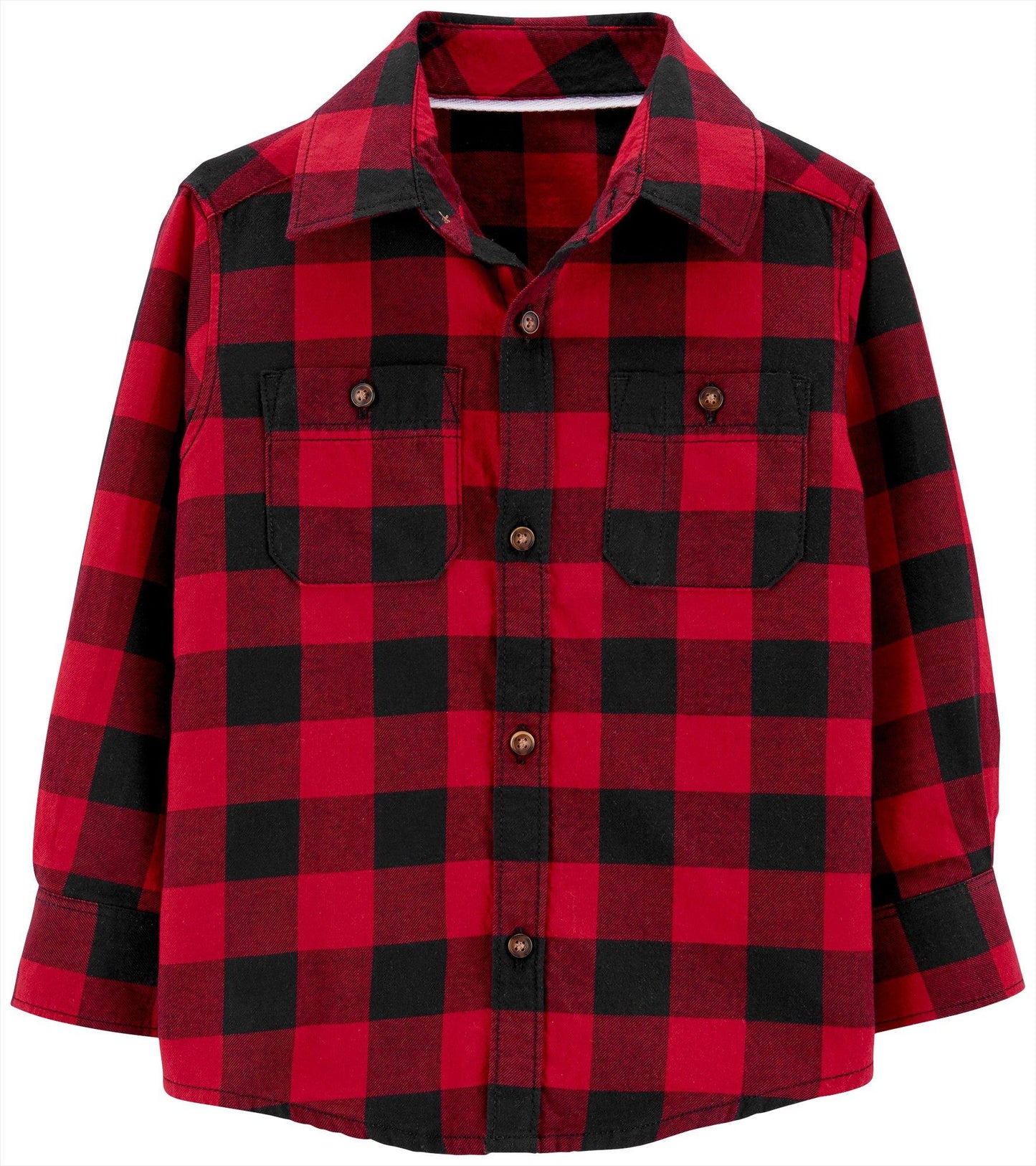 Camisa Carter's Infantil Menino Xadrez Sarja Botões Frente Vermelha Tamanho 5T