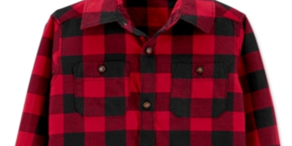 Camisa Carter's Infantil Menino Xadrez Sarja Botões Frente Vermelha Tamanho 5T