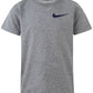 Camiseta Nike Little Boy's Elite Pod com estampa de logotipo, cinza, tamanho 7