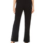 Calça feminina JM Collection em crepe com detalhes, preta, tamanho X-S