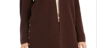 Cardigan feminino com botões frontais abertos Style &amp; Co, marrom, tamanho PP