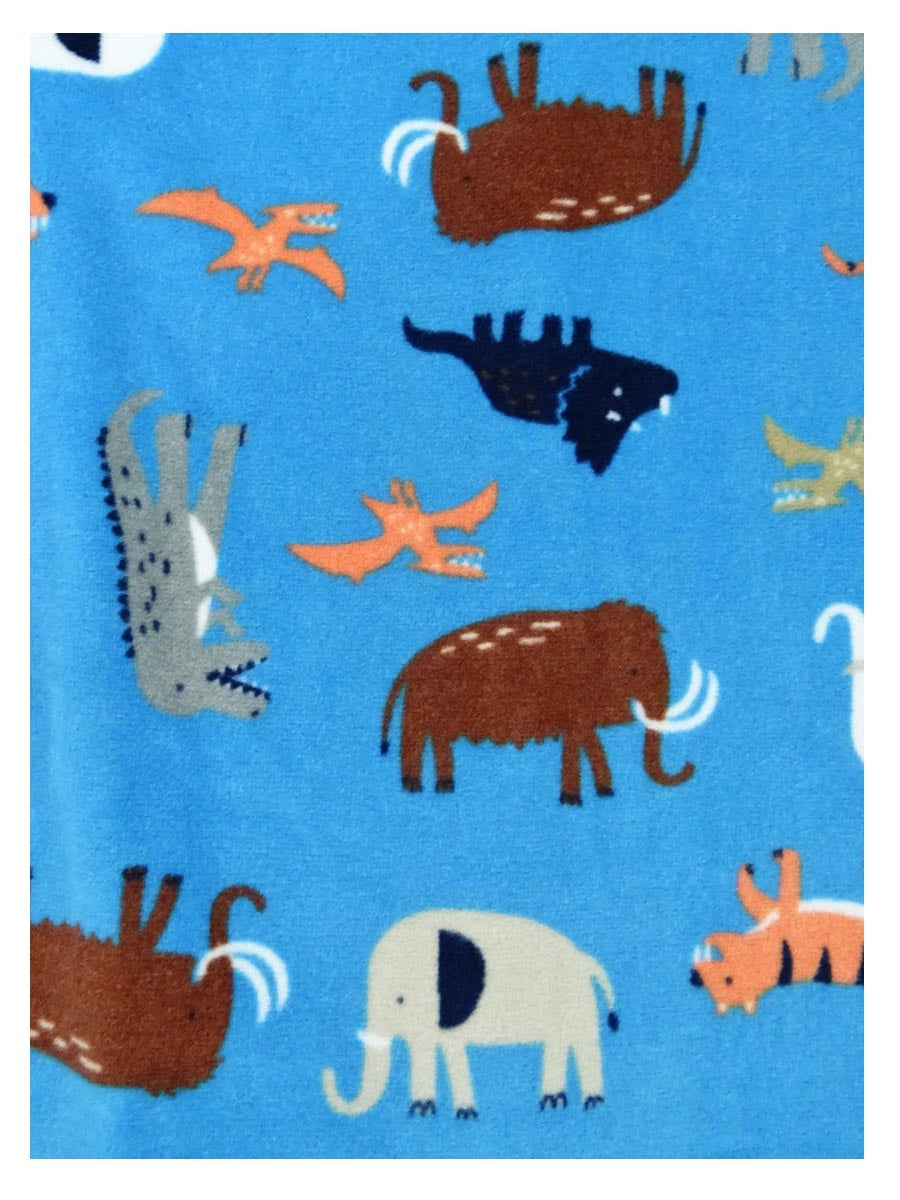 Pijama Carter's Infantil para Menino, 1 peça, estampa animal, fleece, azul, tamanho 5T