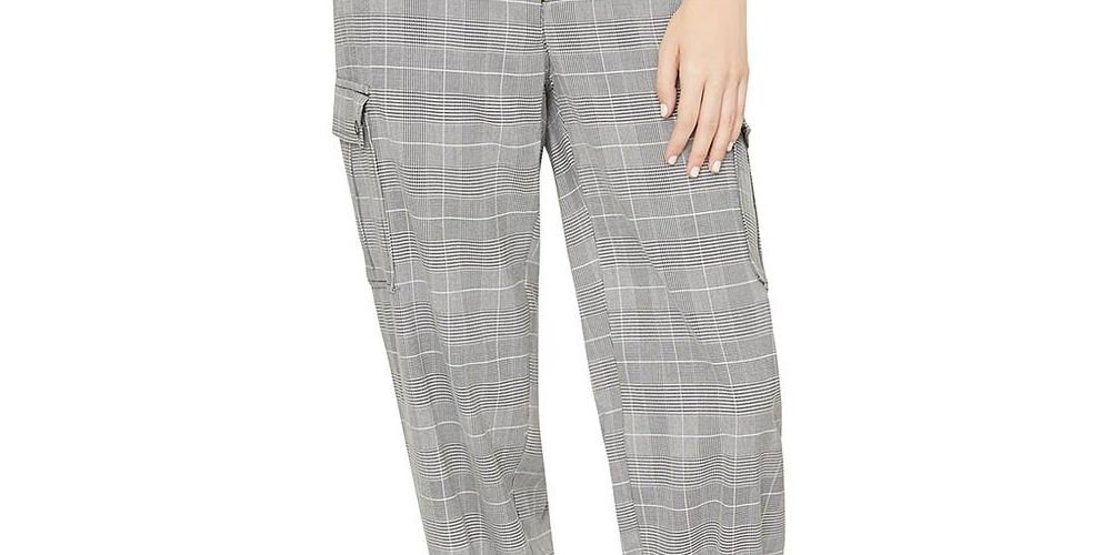 Calça Cargo Casual Sanctuary Feminina Commander Houndstooth Preta - Branca Tamanho 26