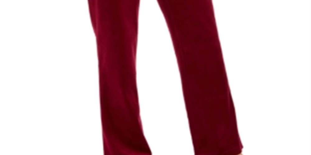 Calça de veludo feminina Karen Scott, roxa, tamanho pequeno, P/M