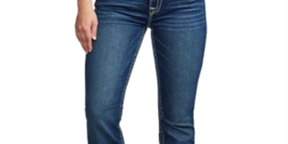 Calça jeans feminina True Religion Becca Big T Bootcut azul tamanho 28