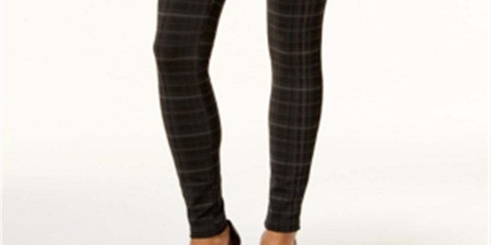 Legging feminina xadrez Ponte Style &amp; Co, preta, tamanho pequeno