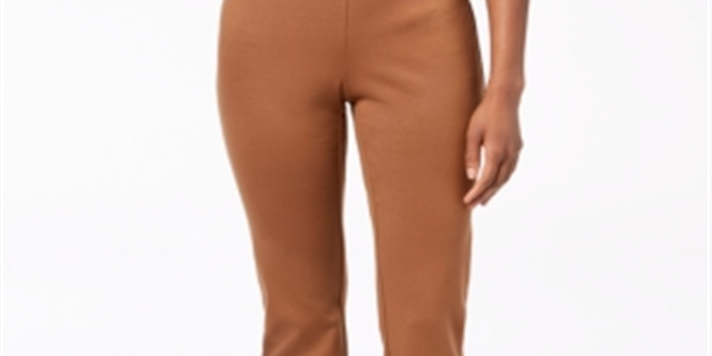 Calça feminina Charter Club Pull-on Ponte Knit, tamanho 12 Petite, marrom cobre