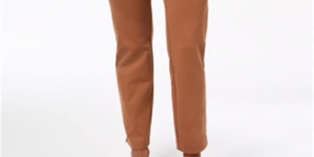 Calça feminina Charter Club Pull-on Ponte Knit, tamanho 12 Petite, marrom cobre