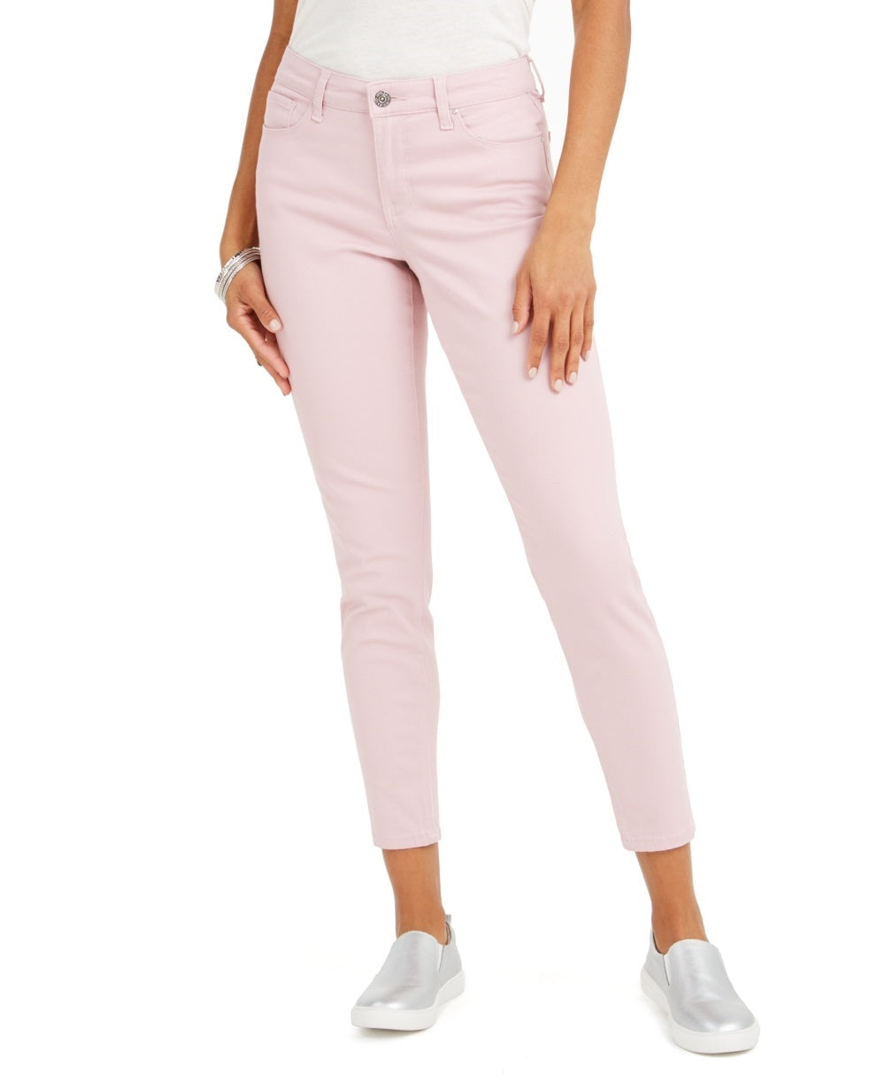 Jeans skinny feminino estilo curvilíneo estilo &amp; co, rosa, tamanho 4