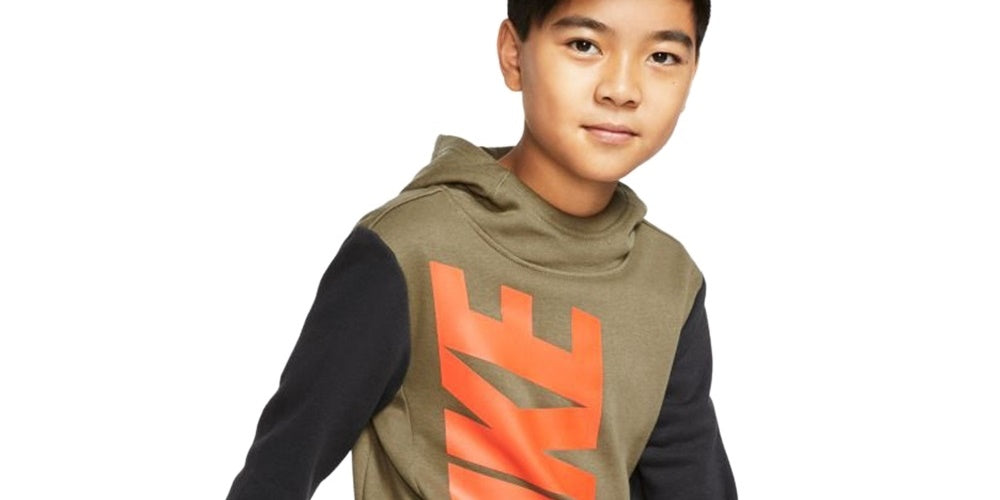 Moletom com capuz Nike Big Boy's Core Amplify Rustcopper tamanho pequeno