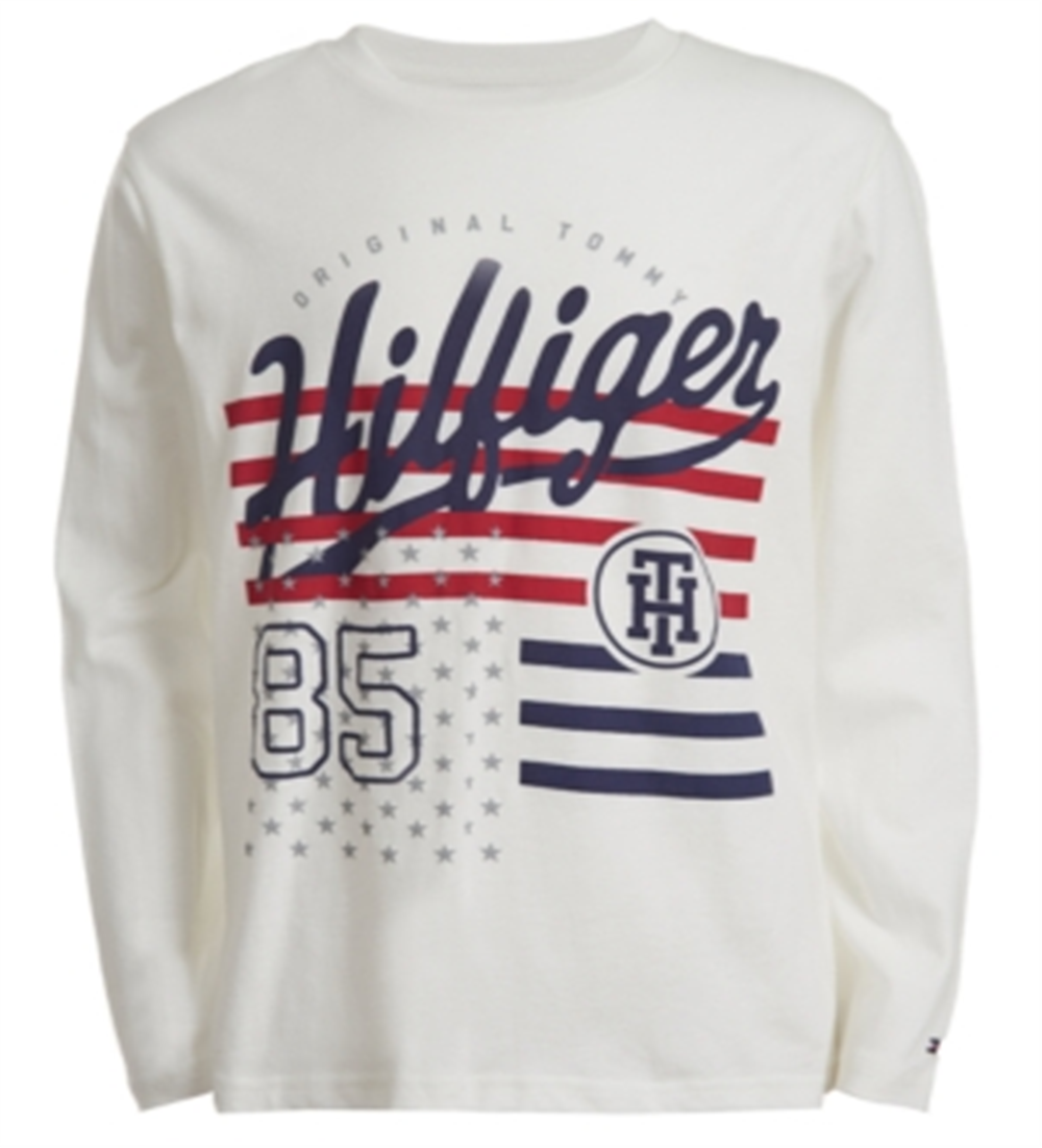 Camiseta Tommy Hilfiger Big Boy's Dexter Logo Branca Tamanho G