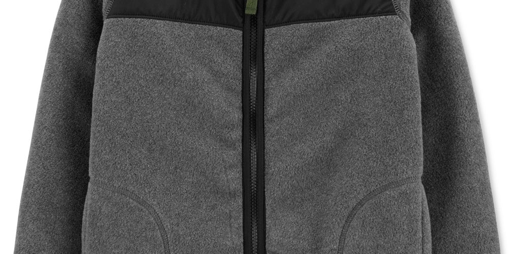 Jaqueta Carter's Little &amp; Big Boy's Fleece com zíper, cor carvão, tamanho 12
