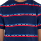Camiseta Levi's Big Boy's Logo Listrada Azul Tamanho Médio
