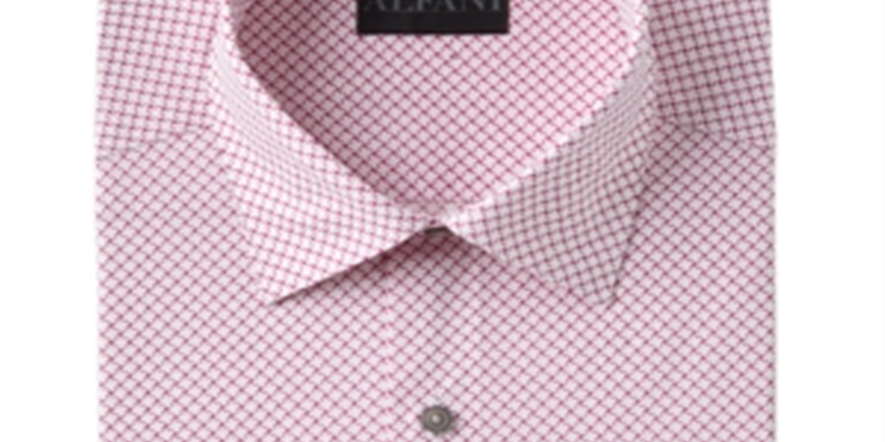 Camisa social masculina Alfani Slim Fit Performance Stretch Easy Care, branca/azul, tamanho P 14-14/5