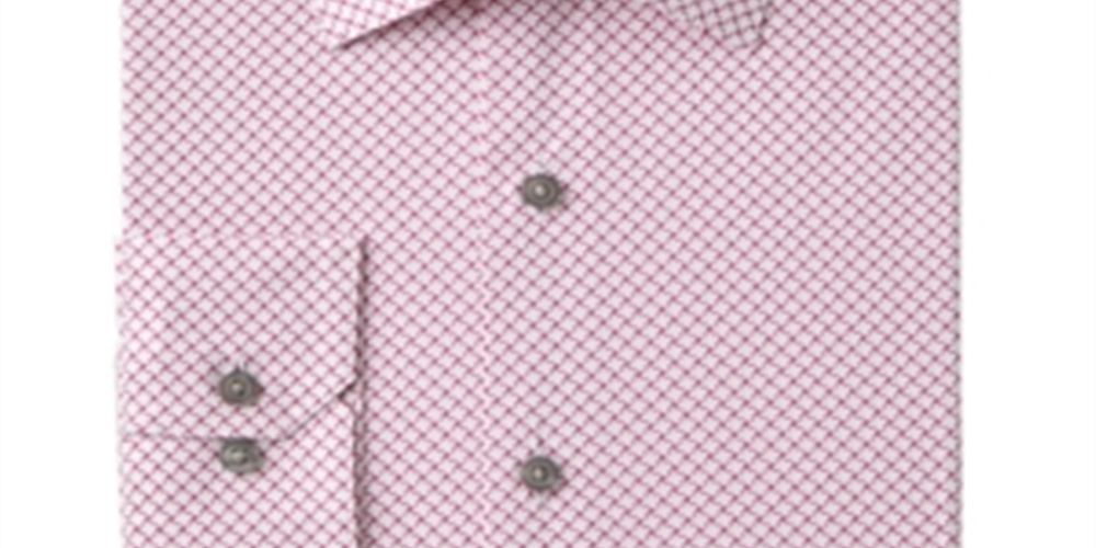 Camisa social masculina Alfani Slim Fit Performance Stretch Easy Care, branca/azul, tamanho P 14-14/5