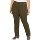 Calça jeans feminina Charter Club Plus Velvet, cintura alta, perna reta, marrom, tamanho 14W