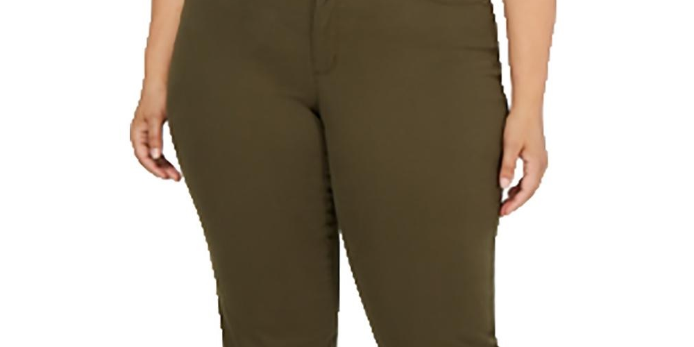 Calça jeans feminina Charter Club Plus Velvet, cintura alta, perna reta, marrom, tamanho 14W