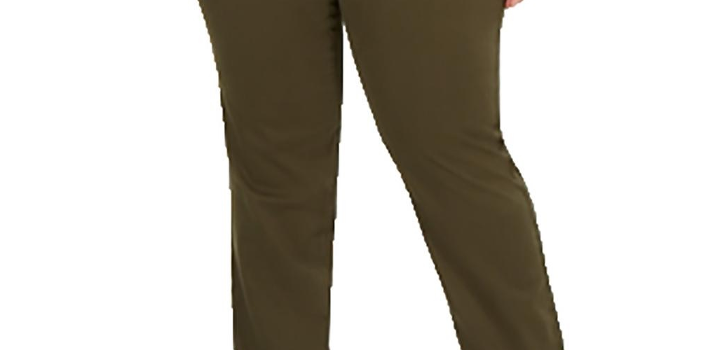 Calça jeans feminina Charter Club Plus Velvet, cintura alta, perna reta, marrom, tamanho 14W