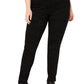 Leggings femininas estampadas plus size de cintura média da Style &amp; Co, pretas, tamanho 14W