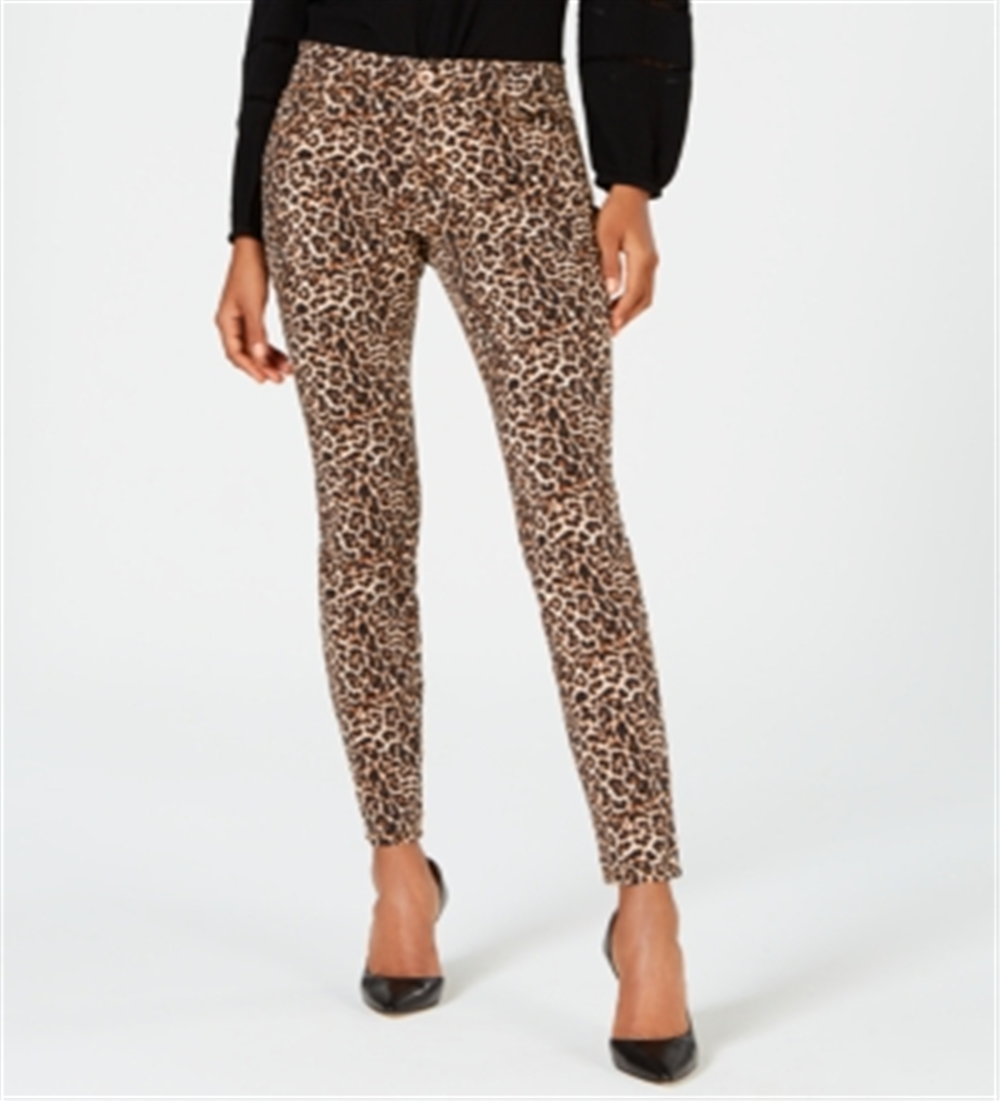 Calça jeans skinny feminina com estampa animal e cintura média, tamanho 8 Petite, da INC International Concepts