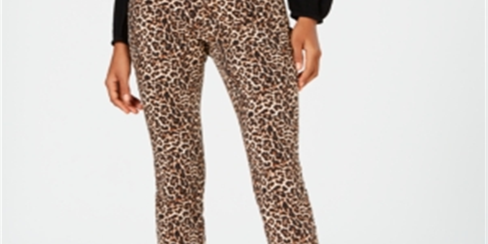 Calça jeans skinny feminina com estampa animal e cintura média, tamanho 8 Petite, da INC International Concepts