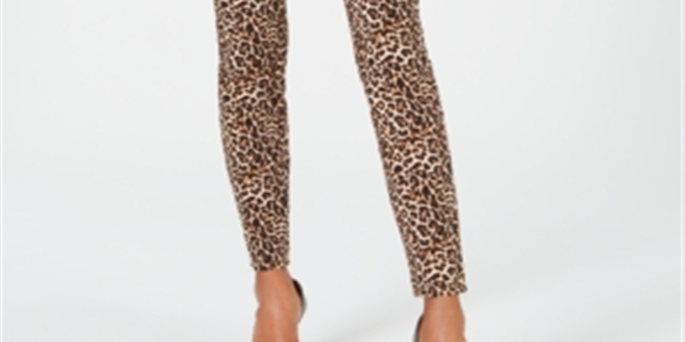 Calça jeans skinny feminina com estampa animal e cintura média, tamanho 8 Petite, da INC International Concepts