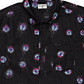Camisa masculina Billabong Sundays com estampa de manga curta e botões, preta, tamanho pequeno