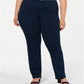 Calça jeans feminina Charter Club Plus Straight Leg Pull On, azul marinho, tamanho 28 W