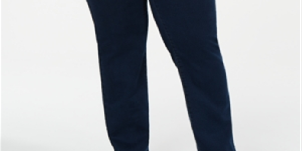 Calça jeans feminina Charter Club Plus Straight Leg Pull On, azul marinho, tamanho 28 W