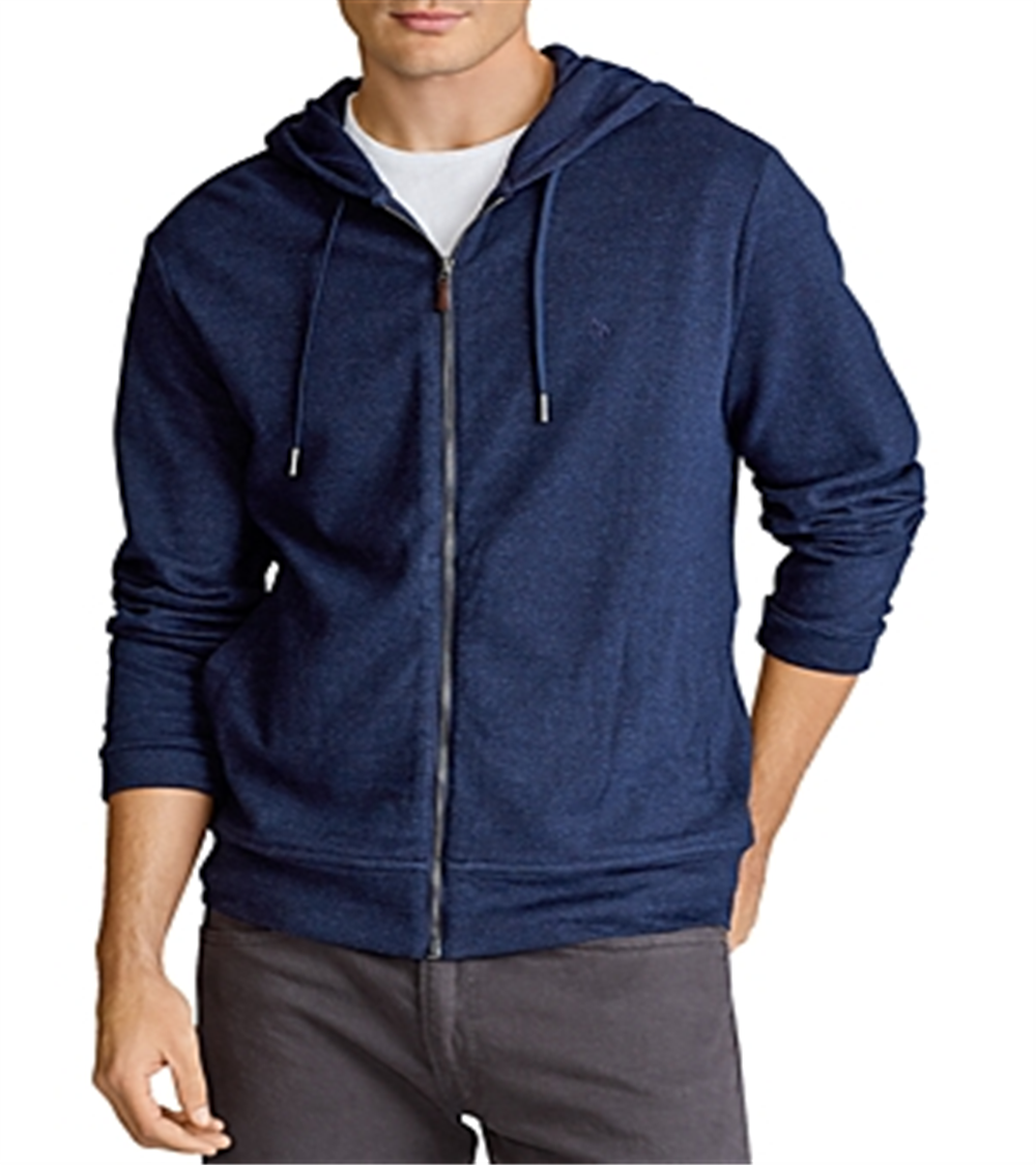 Ralph Lauren Moletom com capuz xadrez masculino azul tamanho grande