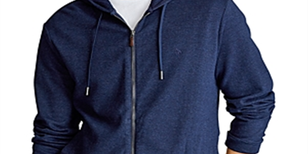 Ralph Lauren Moletom com capuz xadrez masculino azul tamanho grande