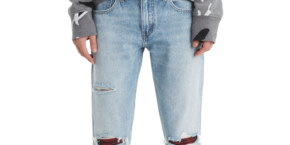 Calça jeans rasgada Levi's 512 Slim Taper Fit Masculina Azul Tamanho 31X32
