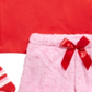 Conjunto de pijama Max &amp; Olivia Big Girl com 3 peças, blusa de rena, shorts e meias de pele sintética, vermelho, tamanho M (7/8)