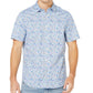 Camisa Oxford de manga curta com estampa floral da coleção Sail masculina Nautica, branca, tamanho pequeno
