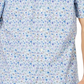Camisa Oxford de manga curta com estampa floral da coleção Sail masculina Nautica, branca, tamanho pequeno