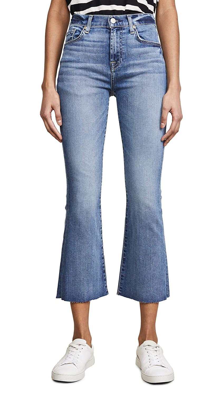 Calça jeans feminina skinny de cintura alta 7 For All Mankind, azul, tamanho 27