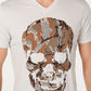 Camiseta masculina camuflada com strass e caveira da INC International Concepts, cinza, tamanho X-S