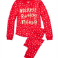 Conjunto de pijama 2 peças Merry Everything da Max &amp; Olivia Big Girl, vermelho, tamanho M
