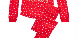 Conjunto de pijama 2 peças Merry Everything da Max &amp; Olivia Big Girl, vermelho, tamanho M
