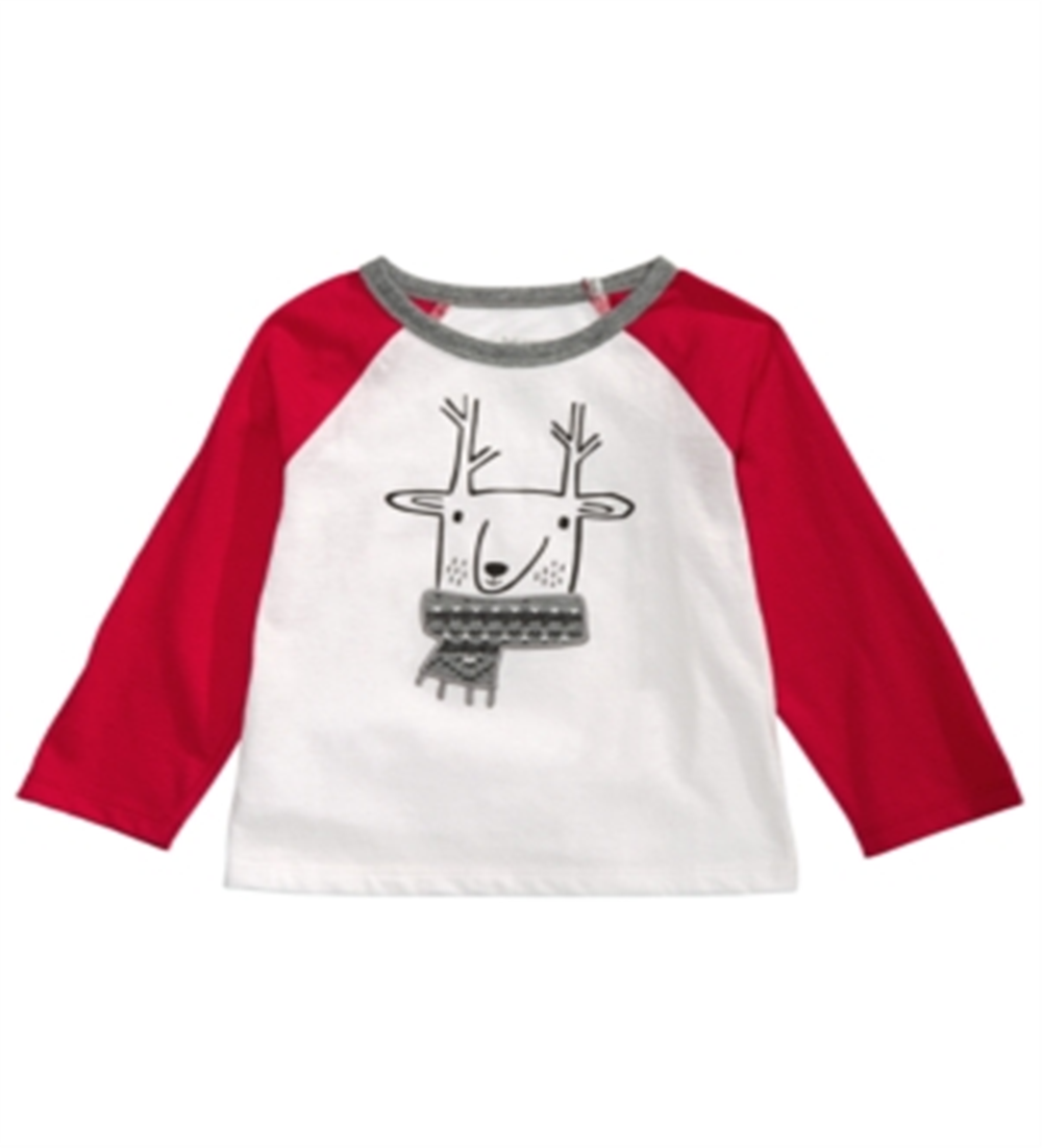 Camiseta estampada de rena First Impressions para bebê menino, branca, tamanho 3-6 meses