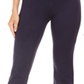 Calça feminina estilo bootcut com cintura confortável, azul marinho, tamanho pequeno P