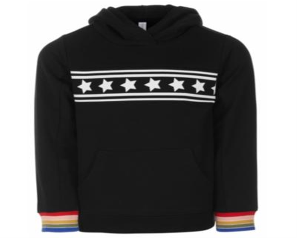 Moletom com capuz estampado de estrela para meninas Ideology, preto, tamanho 4T