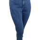 Calça jeans feminina Charter Club Plus Lexington Tummy Control com perna reta, azul, tamanho 14 W
