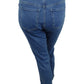 Calça jeans feminina Charter Club Plus Lexington Tummy Control com perna reta, azul, tamanho 14 W