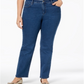 Calça jeans feminina Charter Club Plus Lexington Tummy Control com perna reta, azul, tamanho 14 W