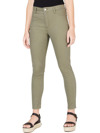 Calça jeans skinny colorida Tinseltown Junior, cintura alta, bainha crua, verde, tamanho 11