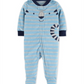 Macacão com pés para dormir e brincar Carter's Baby Boy's Tiger Fleece, azul, tamanho 9MOS